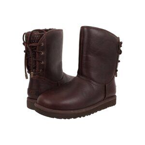 UGG Womens Mariana Leather Boots Size 7 Brown Shearling Lined‎ Winter Footwear